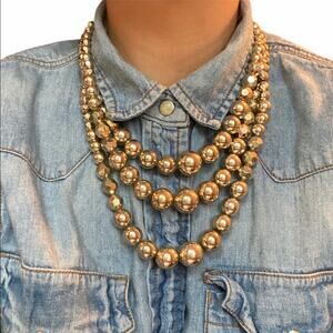 Silver Beaded Statement Necklace